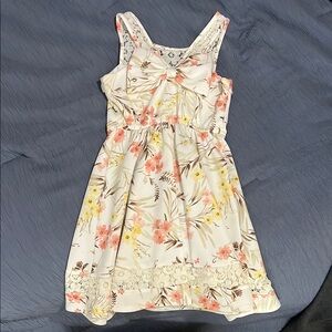 Bonnie Jean Cream and Pink Sleeveless Sundress